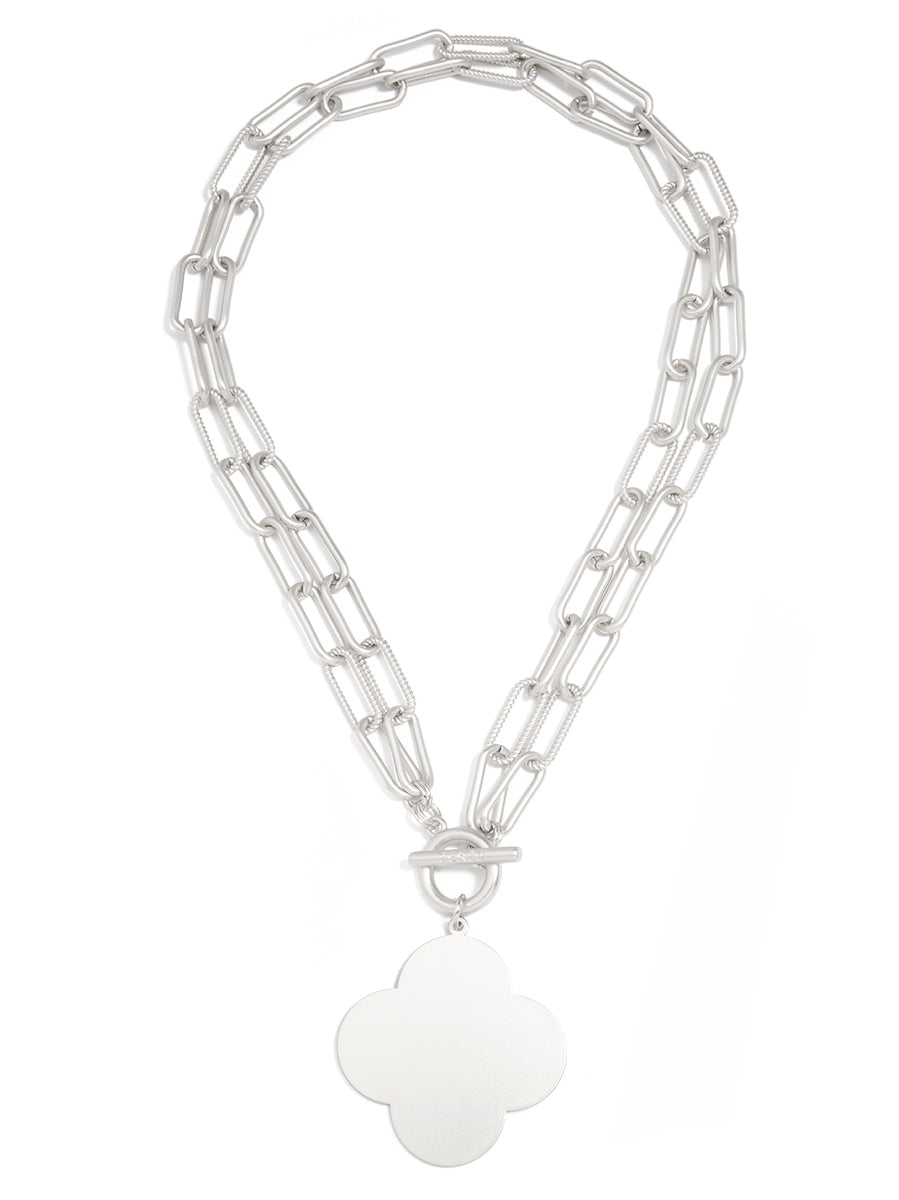 The Kim Quatrefoil Charm Collar Necklace